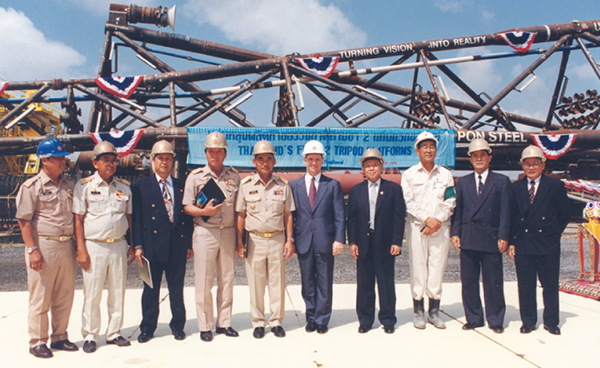 In 1997, Chevron installed the first two tripod wellhead platform