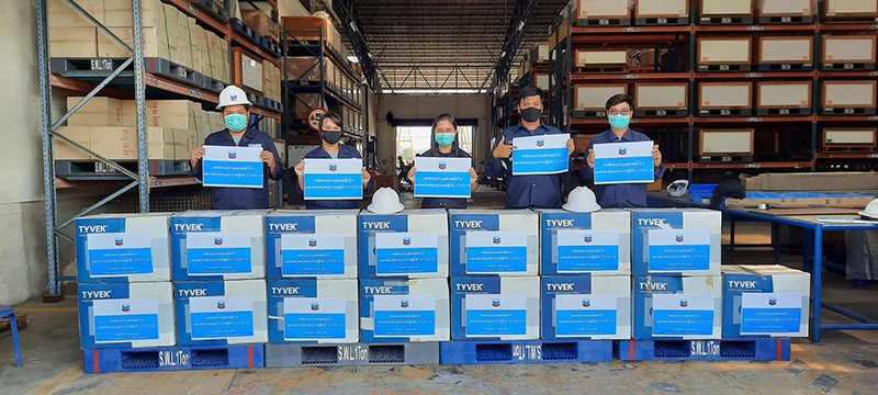 Chevron staff with medical supplies
